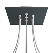 Rosone Rose-One quadrato, 200 mm con 7 fori e 4 fori laterali - Antracite Bianco