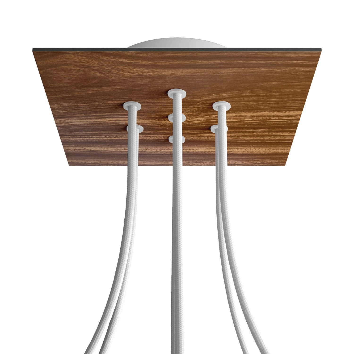 Rosone Rose-One quadrato, 200 mm con 7 fori e 4 fori laterali - Legno Bianco