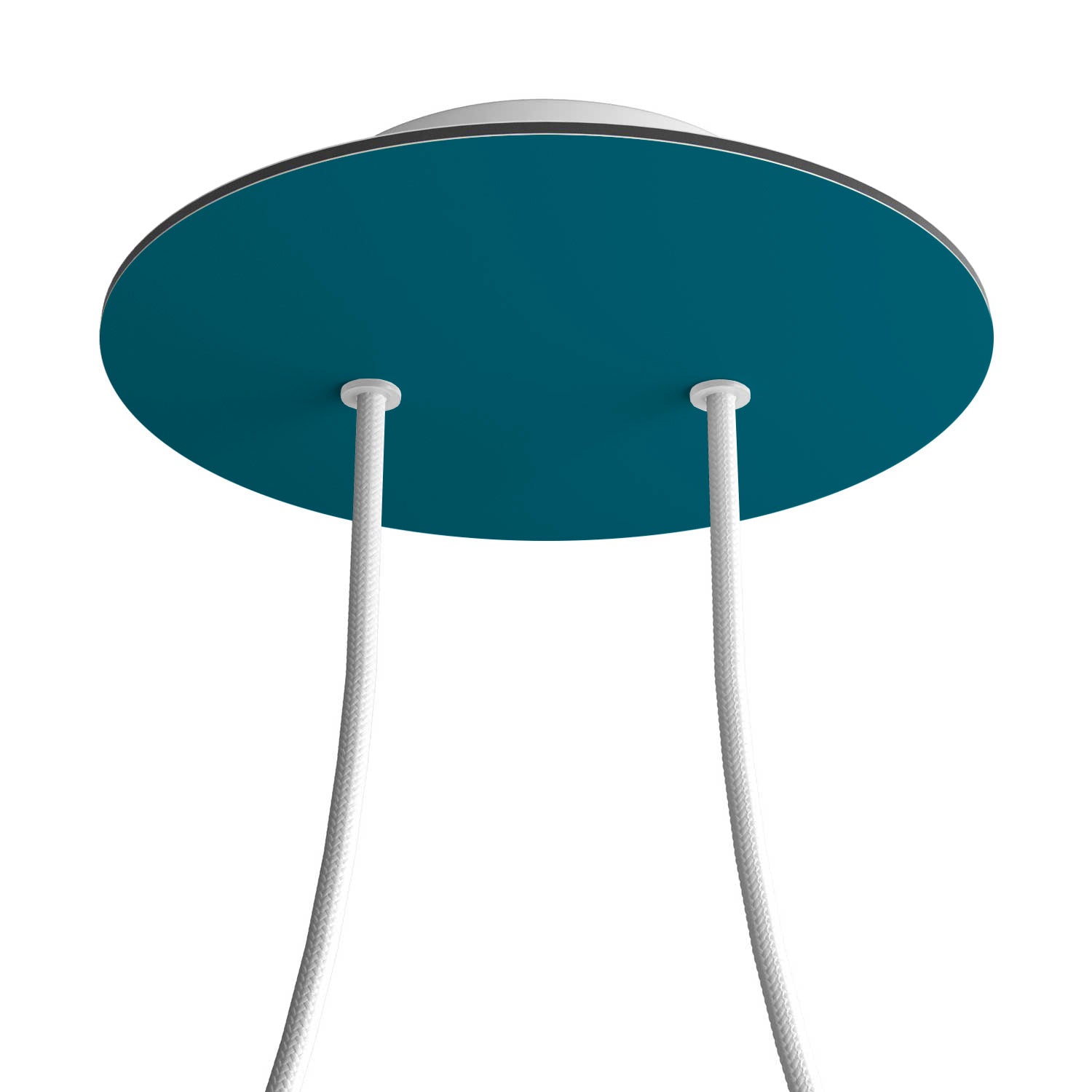 Rosone Rose-One rotondo, diametro 200 mm con 2 fori e 4 fori laterali - Petrolio Bianco