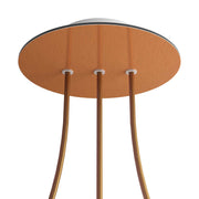 Rosone Rose-One rotondo, diametro 200 mm con 3 fori in linea e 4 fori laterali - Dibond Rame satinato Bianco