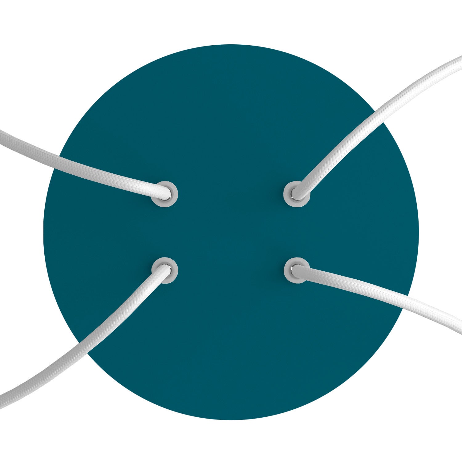 Rosone Rose-One rotondo, diametro 200 mm con 4 fori e 4 fori laterali - Petrolio Bianco