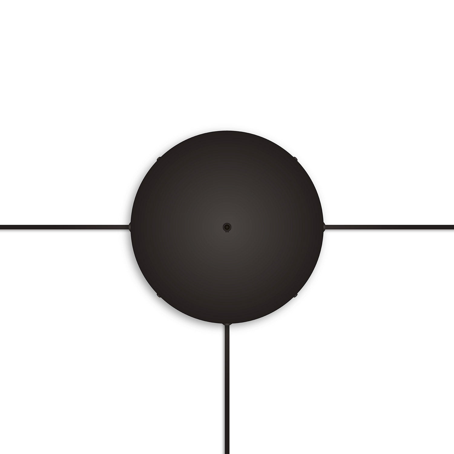 Rosone rotondo in alluminio Ø 30 cm con staffa e cavo di messa a terra, con 1 foro centrale - Nero 3