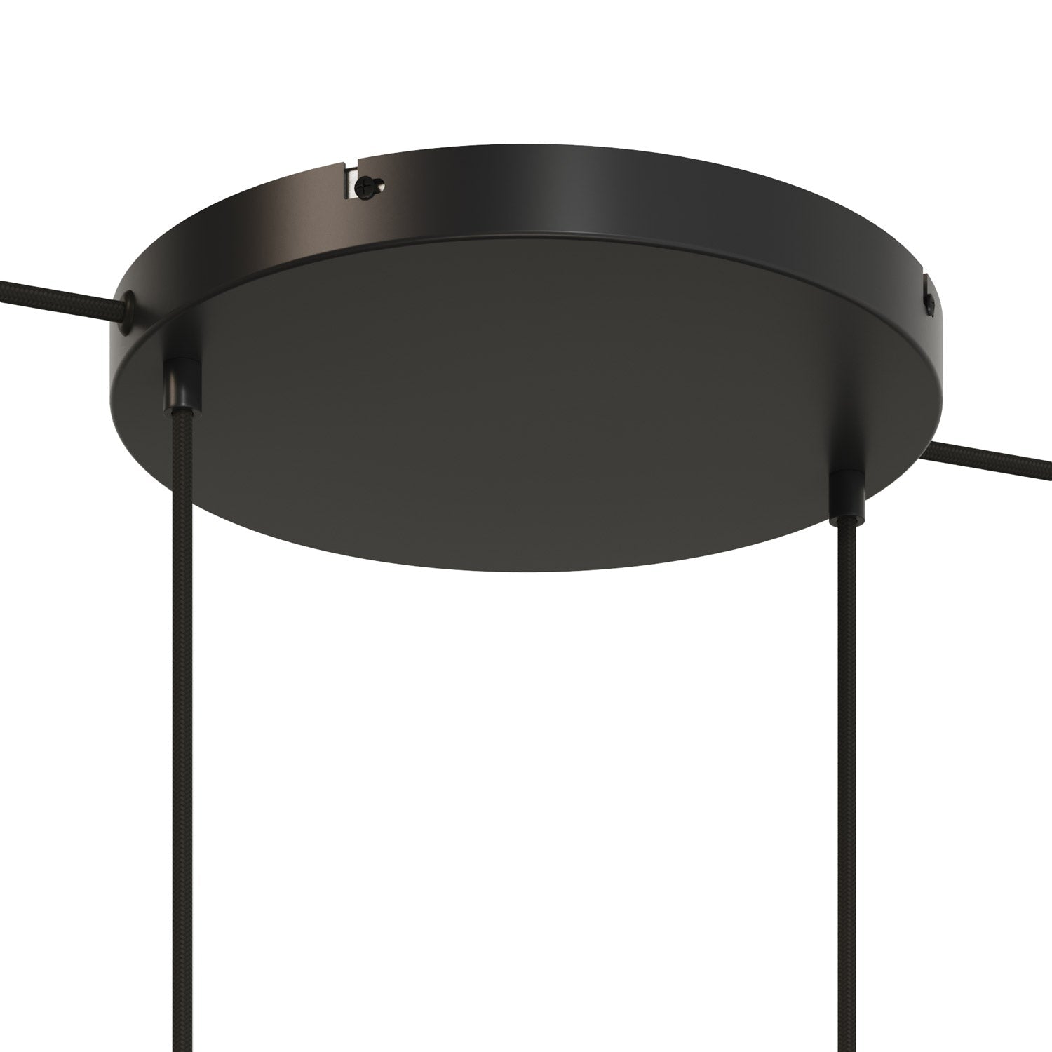 Rosone rotondo in alluminio Ø 30 cm con staffa e cavo di messa a terra, con 2 fori frontali - Nero 2