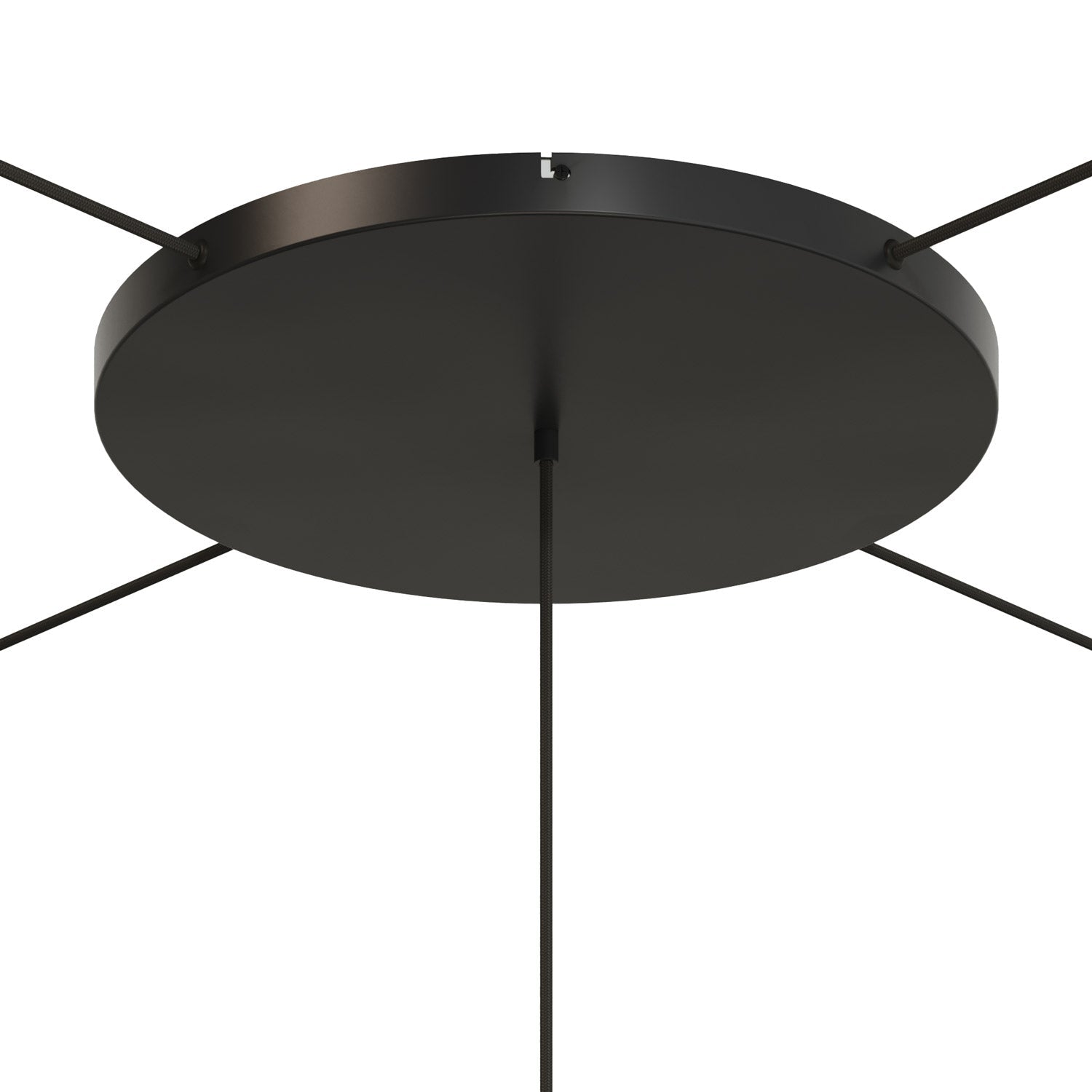 Rosone rotondo in alluminio Ø 50 cm con staffa e cavo di messa a terra, con 1 foro frontale - Nero 4