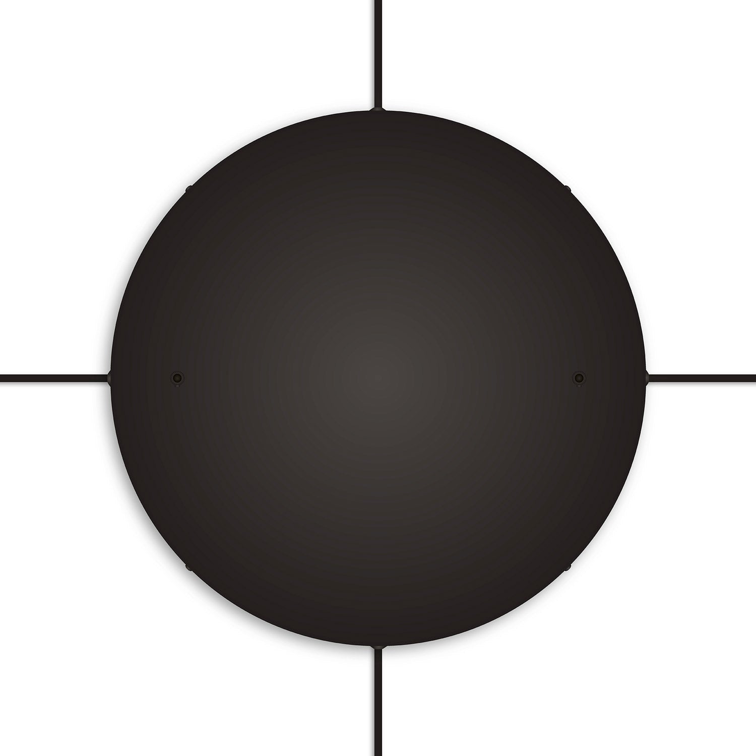 Rosone rotondo in alluminio Ø 50 cm con staffa e cavo di messa a terra, con 2 fori frontali - Nero 4
