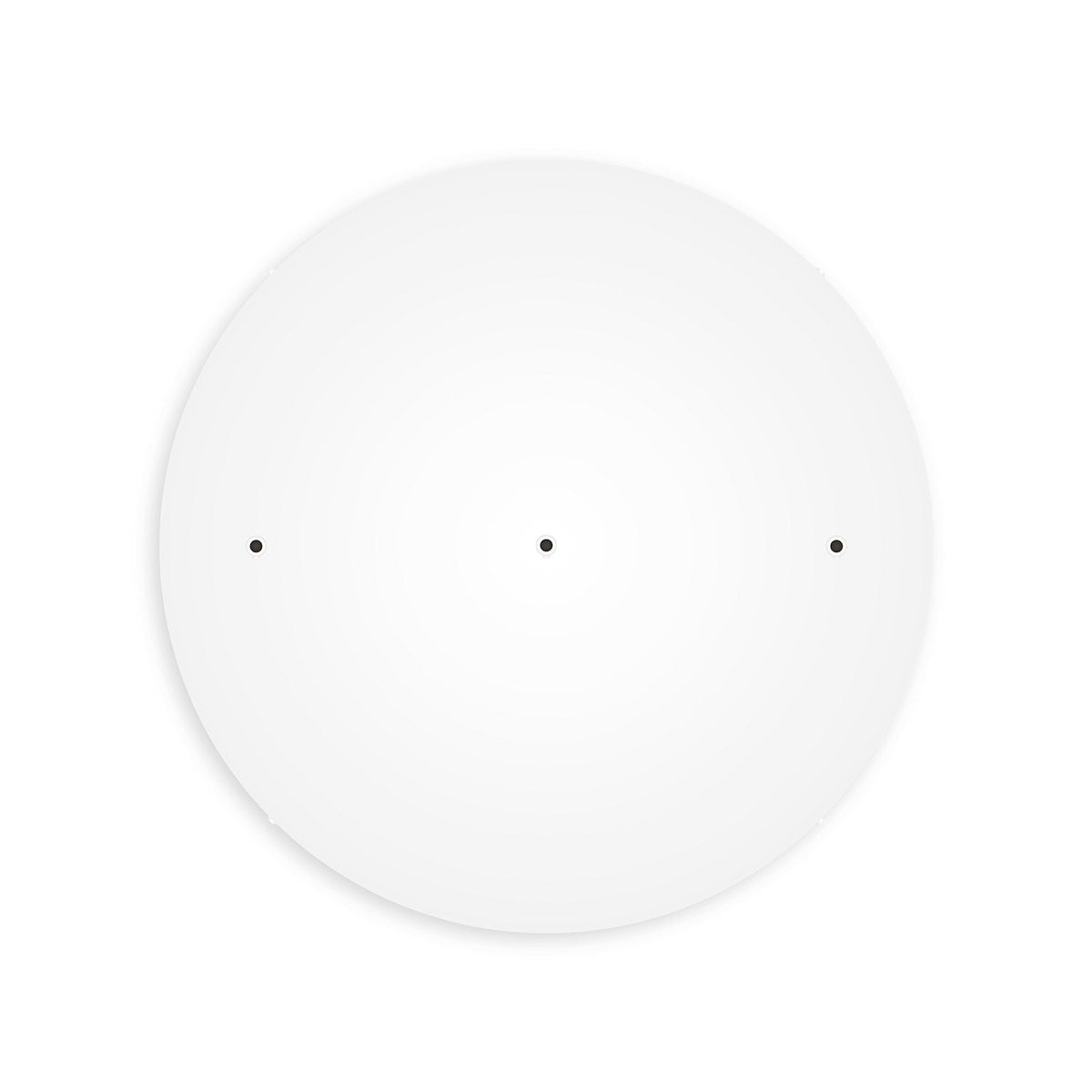 Rosone rotondo in alluminio Ø 50 cm con staffa e cavo di messa a terra, con 3 fori in linea frontali - Bianco Opaco 0
