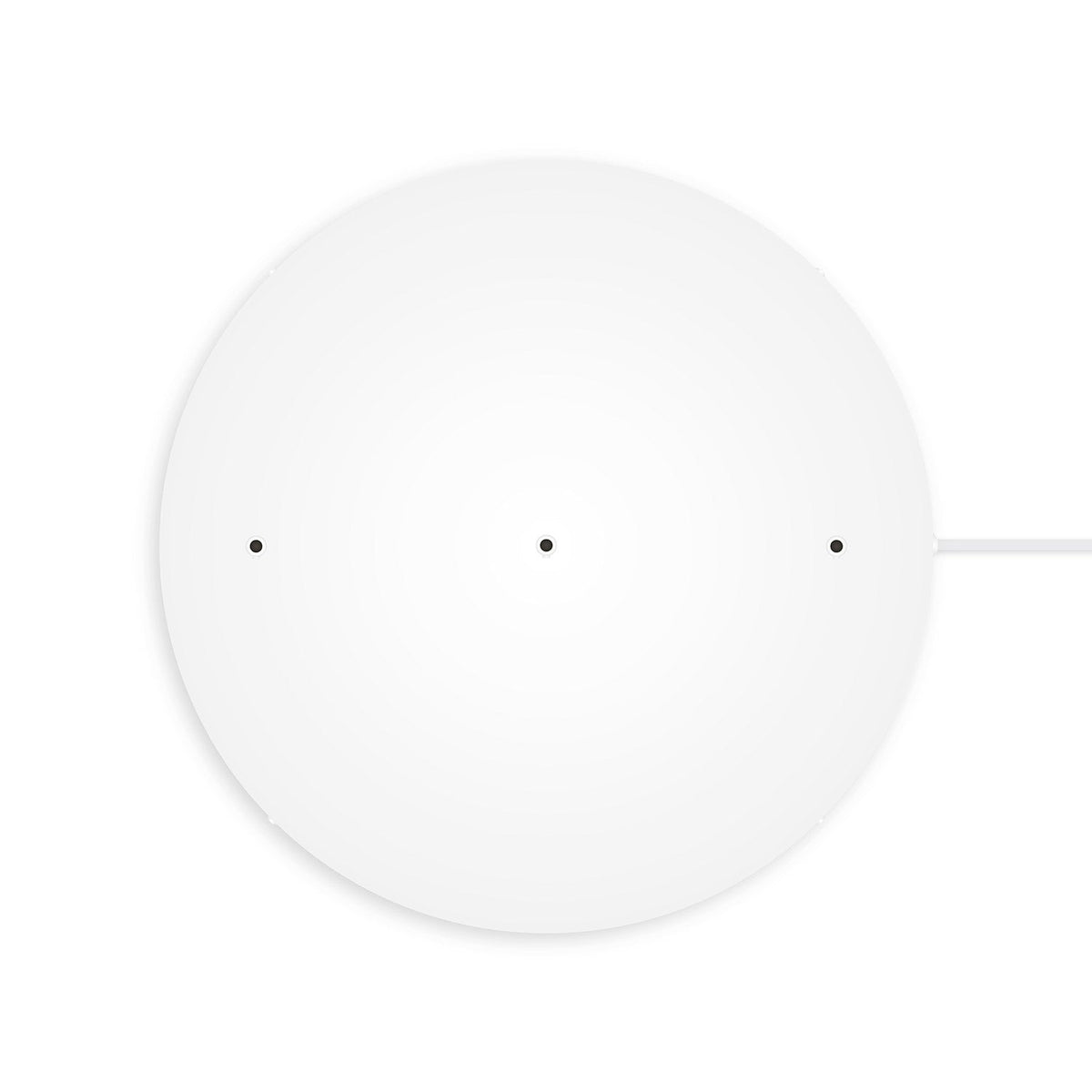 Rosone rotondo in alluminio Ø 50 cm con staffa e cavo di messa a terra, con 3 fori in linea frontali - Bianco Opaco 1