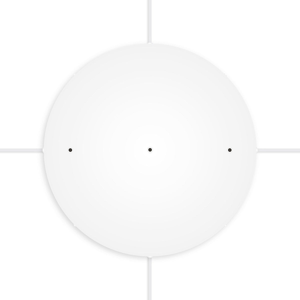 Rosone rotondo in alluminio Ø 50 cm con staffa e cavo di messa a terra, con 3 fori in linea frontali - Bianco Opaco 4