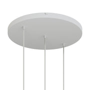 Rosone rotondo in alluminio Ø 50 cm con staffa e cavo di messa a terra, con 3 fori in linea frontali - Bianco Opaco 0