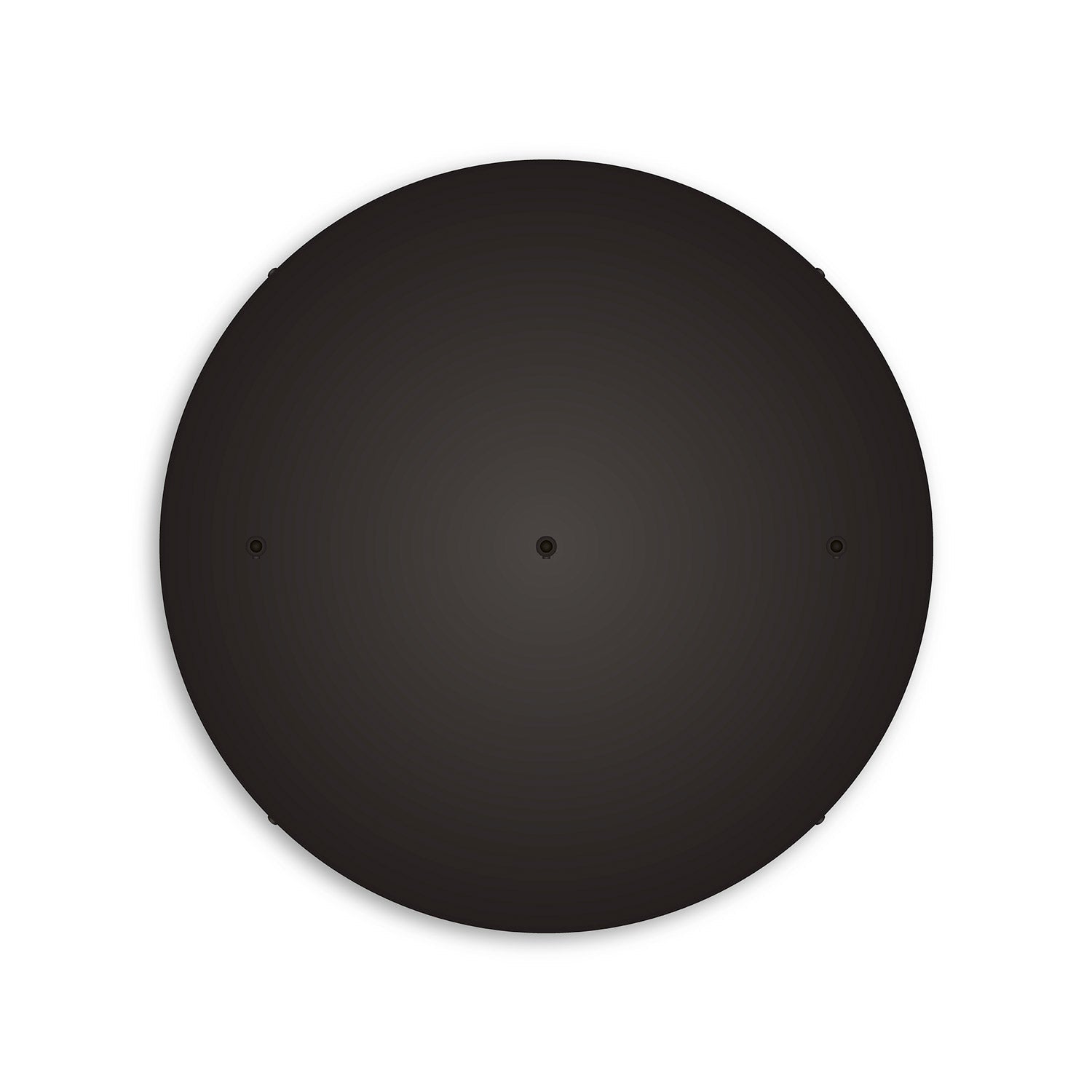 Rosone rotondo in alluminio Ø 50 cm con staffa e cavo di messa a terra, con 3 fori in linea frontali - Nero 0
