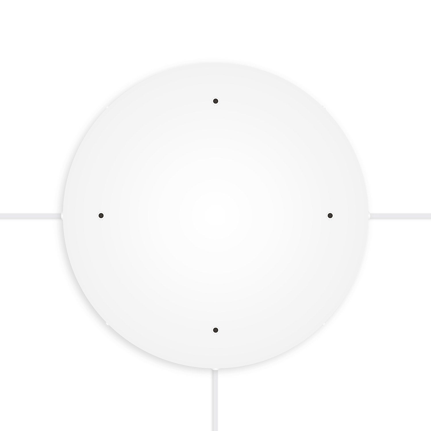 Rosone rotondo in alluminio Ø 50 cm con staffa e cavo di messa a terra, con 4 fori frontali - Bianco Opaco 3