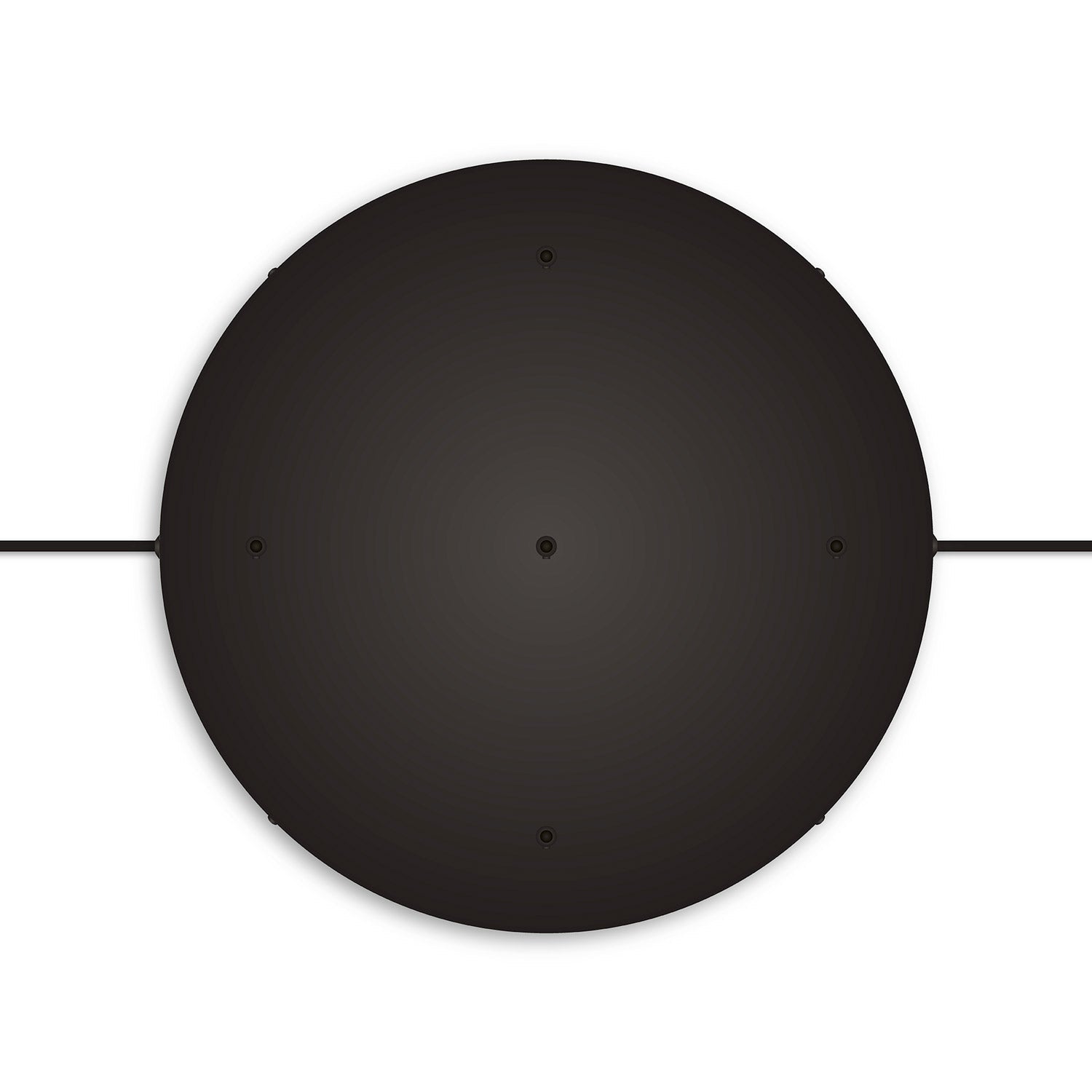 Rosone rotondo in alluminio Ø 50 cm con staffa e cavo di messa a terra, con 5 fori frontali - Nero 2