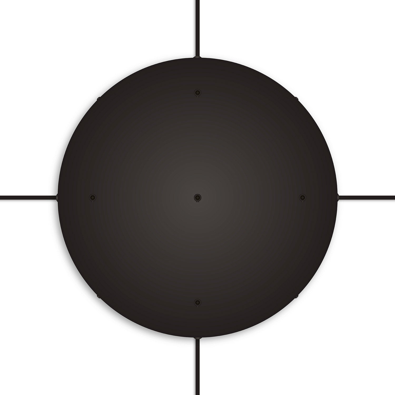 Rosone rotondo in alluminio Ø 50 cm con staffa e cavo di messa a terra, con 5 fori frontali - Nero 4