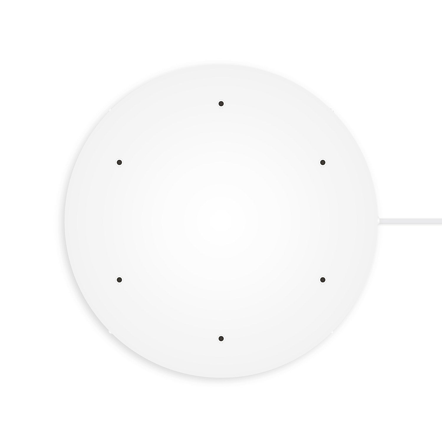 Rosone rotondo in alluminio Ø 50 cm con staffa e cavo di messa a terra, con 6 fori frontali - Bianco Opaco 1