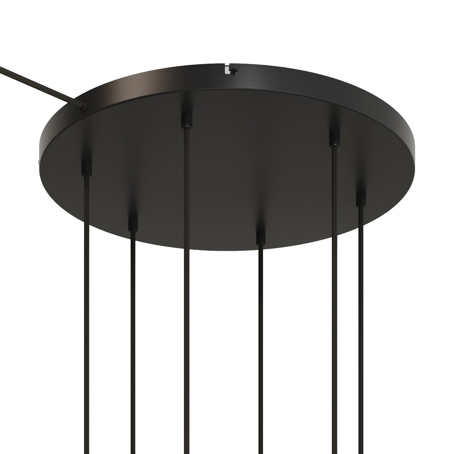 Rosone rotondo in alluminio Ø 50 cm con staffa e cavo di messa a terra, con 6 fori frontali - Nero 1