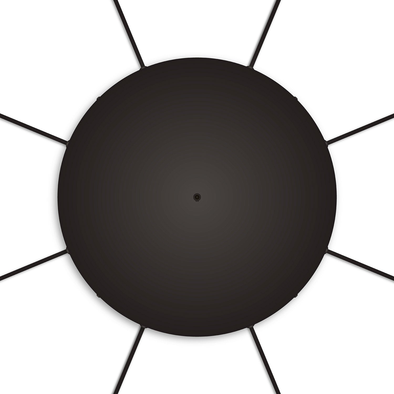 Rosone rotondo in alluminio Ø 50 cm con staffa e cavo di messa a terra, con 8 fori laterali - Nero