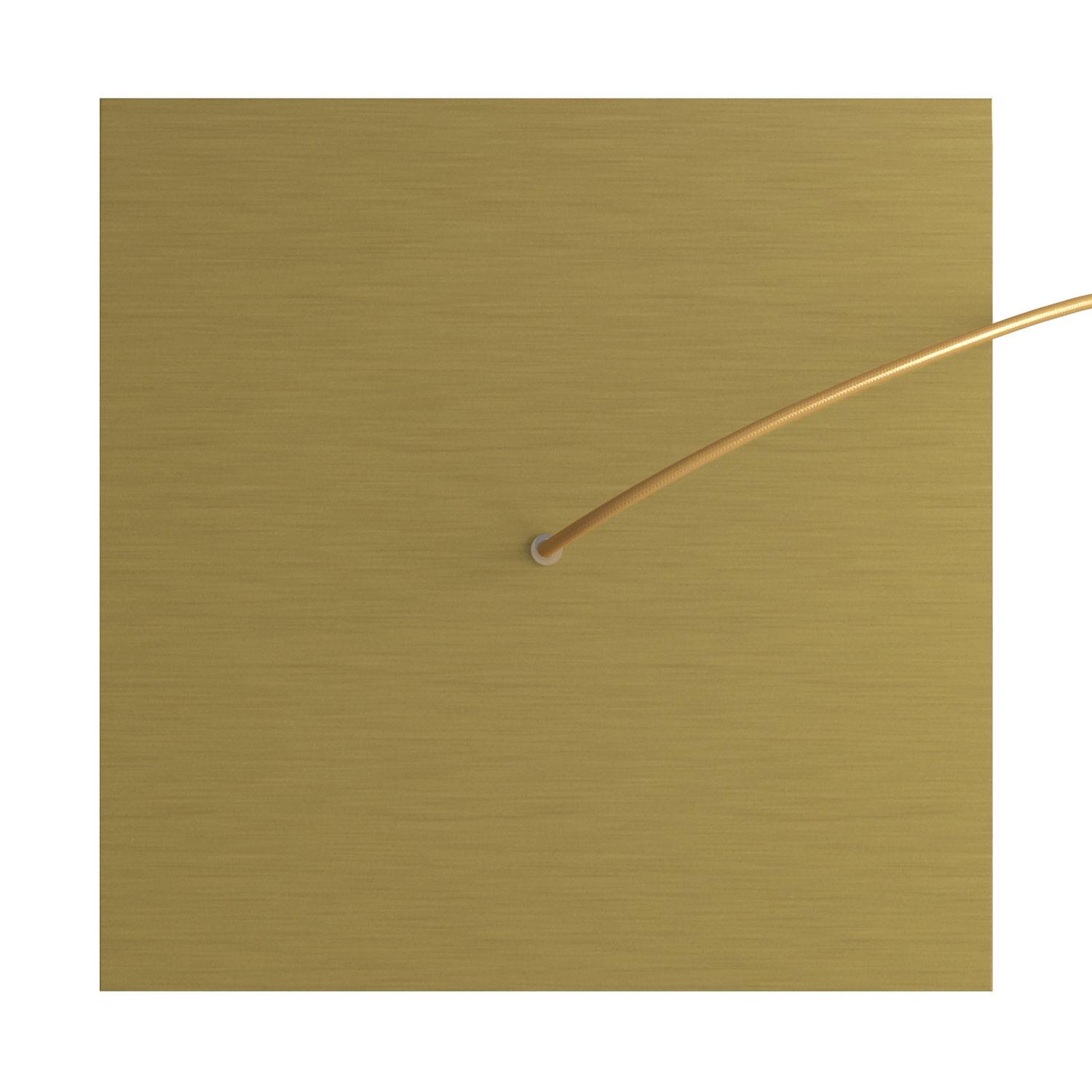 Rosone XXL Rose - One quadrato, 400 mm con 1 foro e 4 fori laterali - Dibond Ottone satinato - Creative Cables