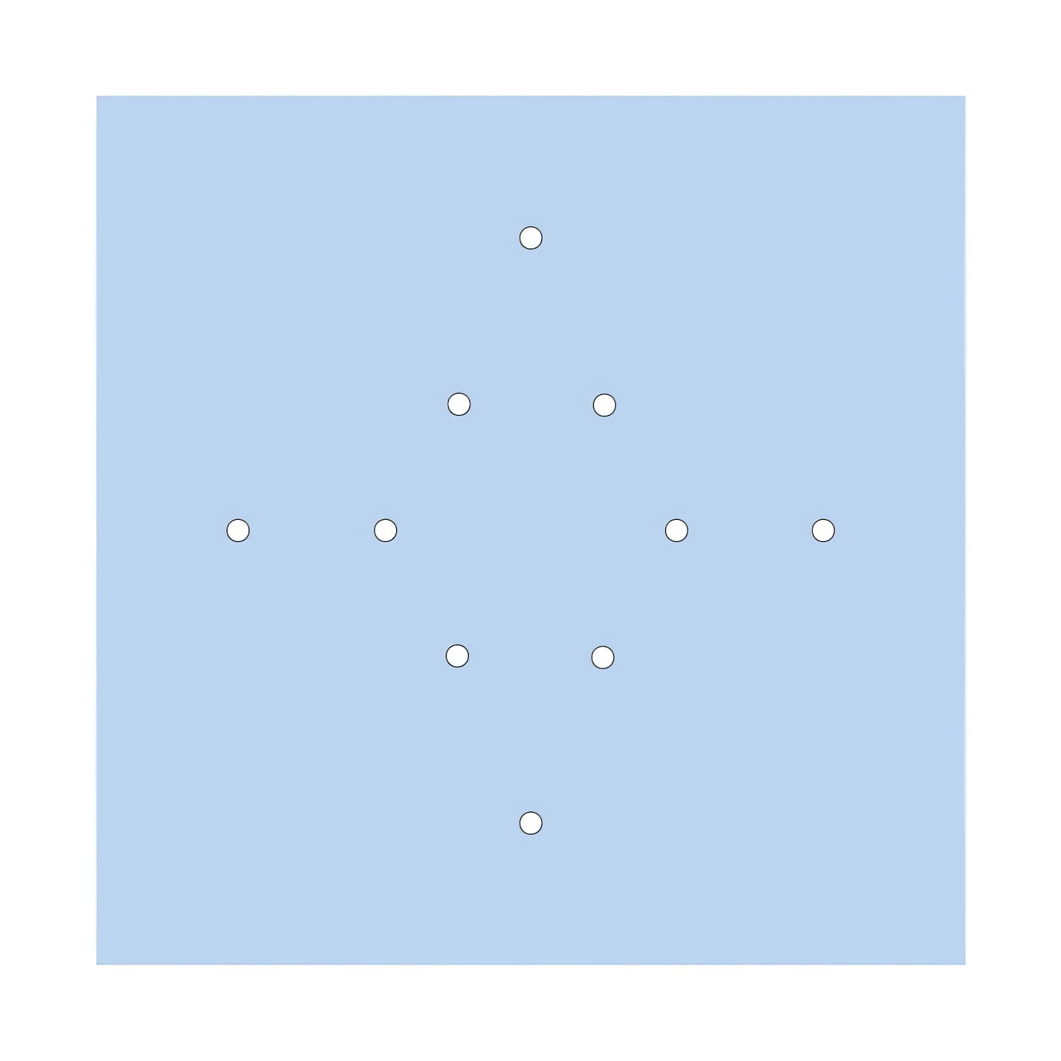 Rosone XXL Rose-One quadrato, 400 mm con 10 fori e 4 fori laterali - Blu carta da zucchero Bianco