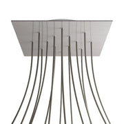 Rosone XXL Rose-One quadrato, 400 mm con 14 fori e 4 fori laterali - Dibond Acciaio satinato Bianco