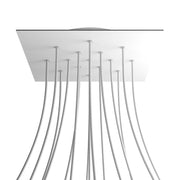 Rosone XXL Rose-One quadrato, 400 mm con 15 fori e 4 fori laterali - Bianco opaco Bianco