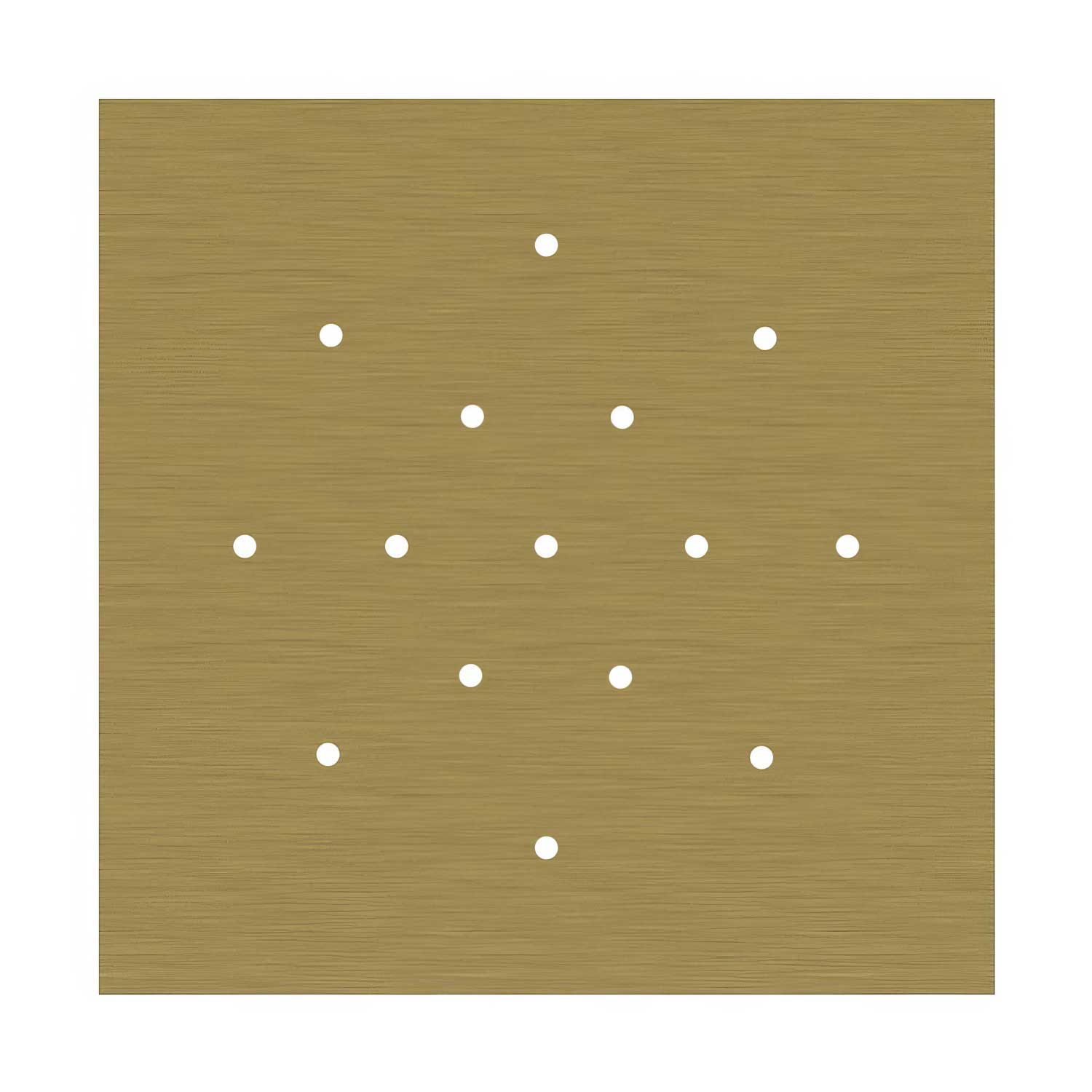 Rosone XXL Rose-One quadrato, 400 mm con 15 fori e 4 fori laterali - Dibond Ottone satinato Bianco