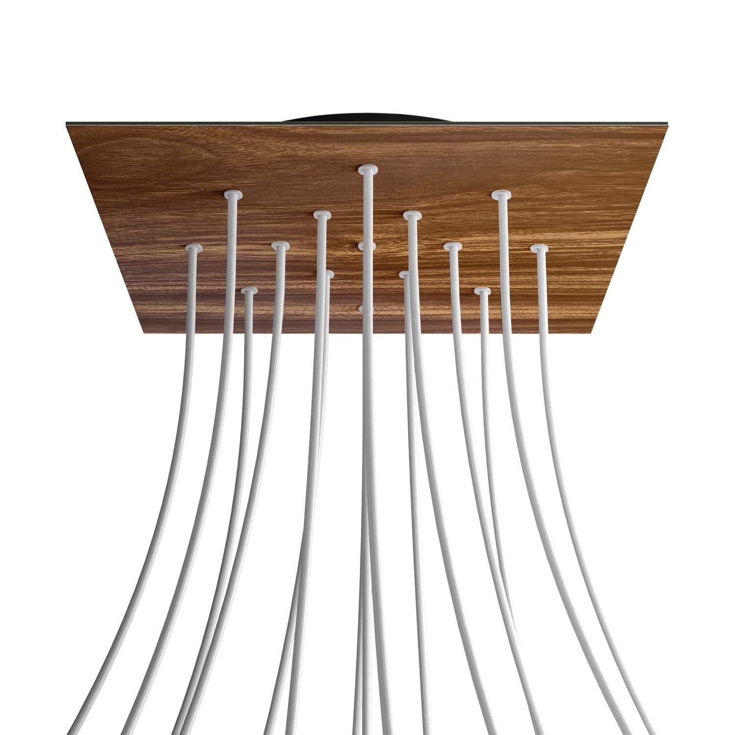 Rosone XXL Rose-One quadrato, 400 mm con 15 fori e 4 fori laterali - Legno Nero