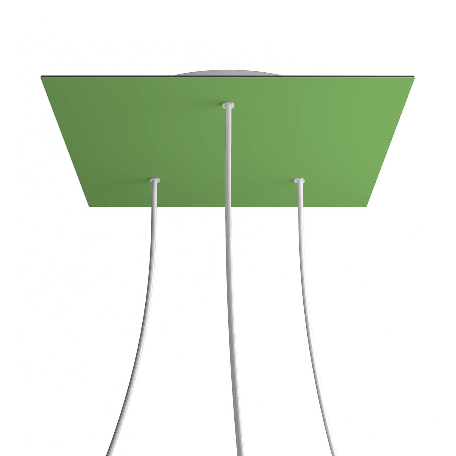 Rosone XXL Rose - One quadrato, 400 mm con 3 fori e 4 fori laterali - Verde prato - Creative Cables