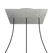 Rosone XXL Rose-One quadrato, 400 mm con 3 fori in linea e 4 fori laterali - Cemento Bianco