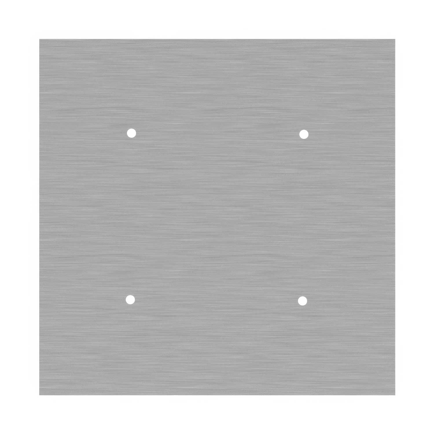 Rosone XXL Rose-One quadrato, 400 mm con 4 fori e 4 fori laterali - Dibond Acciaio satinato Bianco