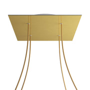 Rosone XXL Rose-One quadrato, 400 mm con 4 fori e 4 fori laterali - Dibond Ottone satinato Bianco