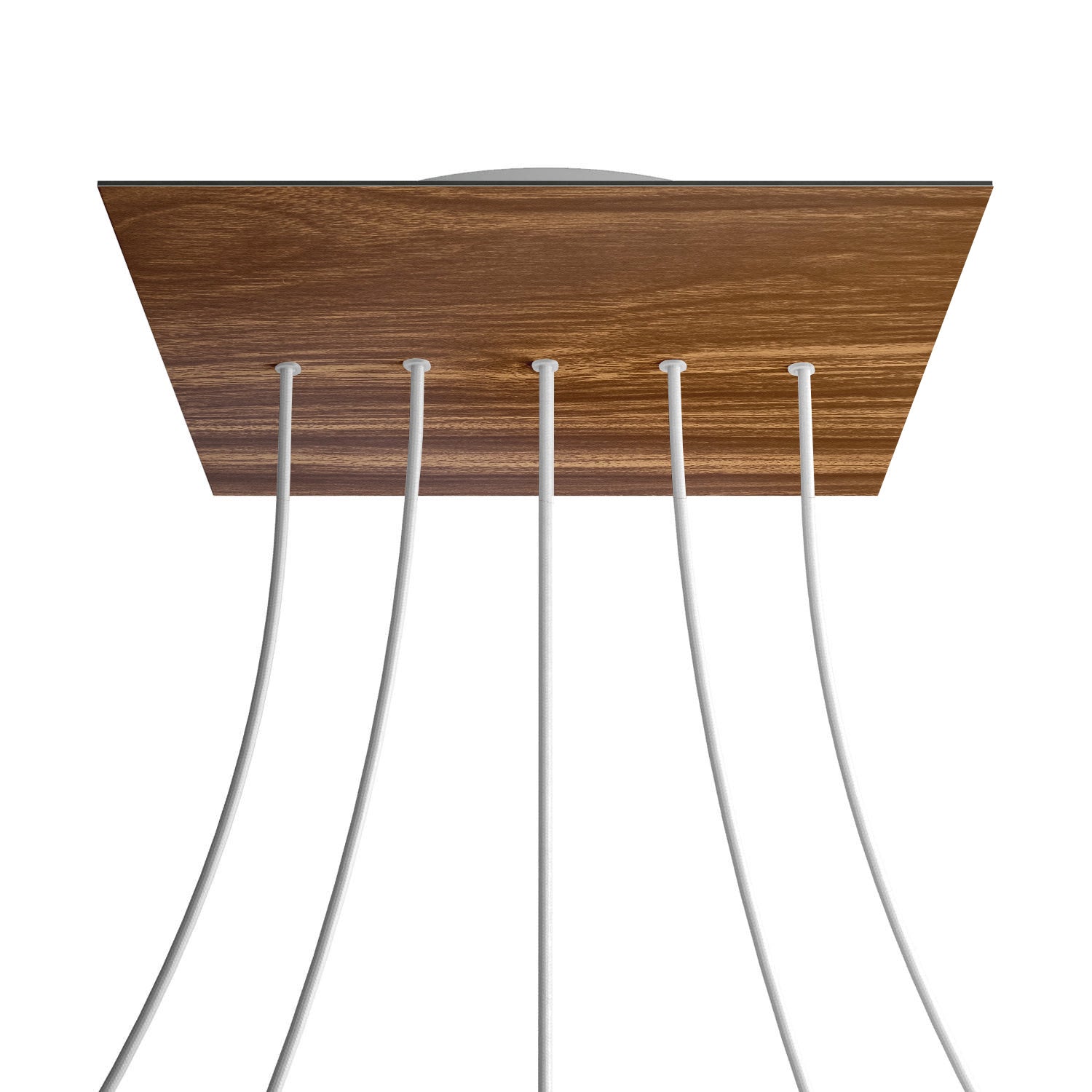 Rosone XXL Rose-One quadrato, 400 mm con 5 fori in linea e 4 fori laterali - Legno Bianco