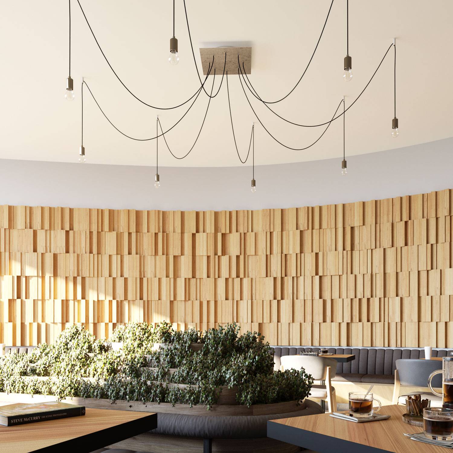 Rosone XXL Rose-One quadrato, 400 mm con 8 fori e 4 fori laterali - Dibond Ottone satinato Bianco