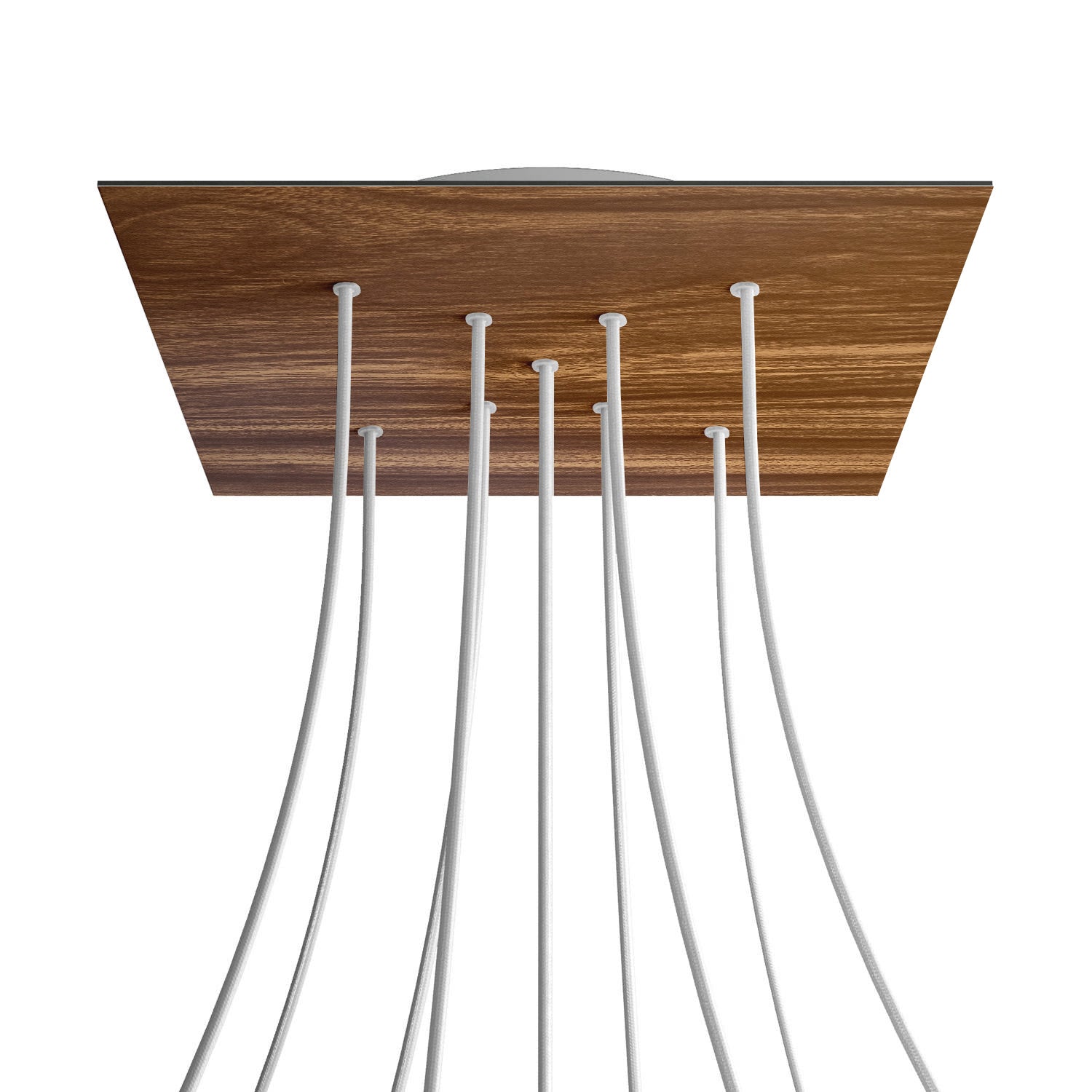 Rosone XXL Rose-One quadrato, 400 mm con 9 fori a X e 4 fori laterali - Legno Bianco