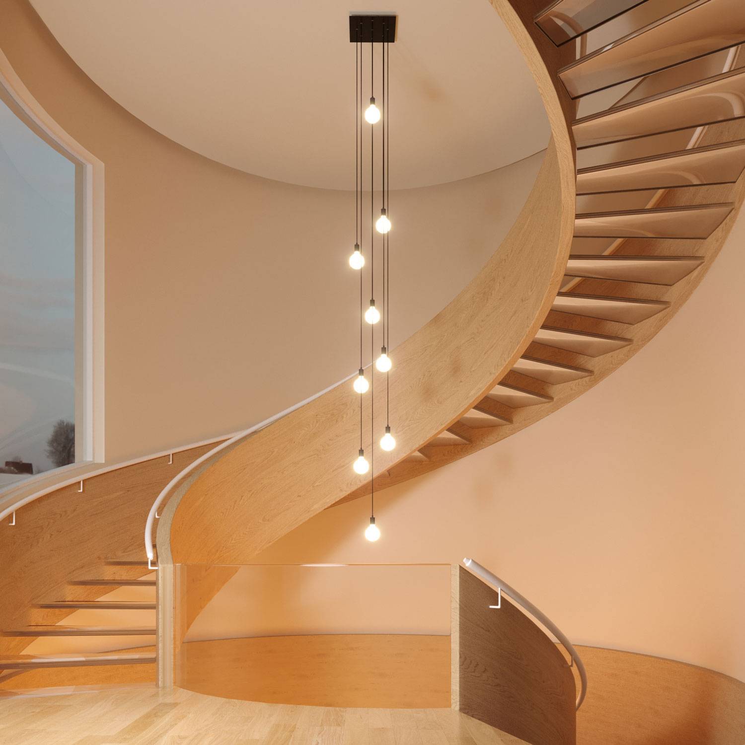 Rosone XXL Rose-One quadrato, 400 mm con 9 fori e 4 fori laterali - Antracite Bianco