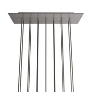 Rosone XXL Rose-One rettangolare a 14 fori e 6 fori laterali, dimensioni 675 x 225 mm - Dibond Acciaio satinato Bianco