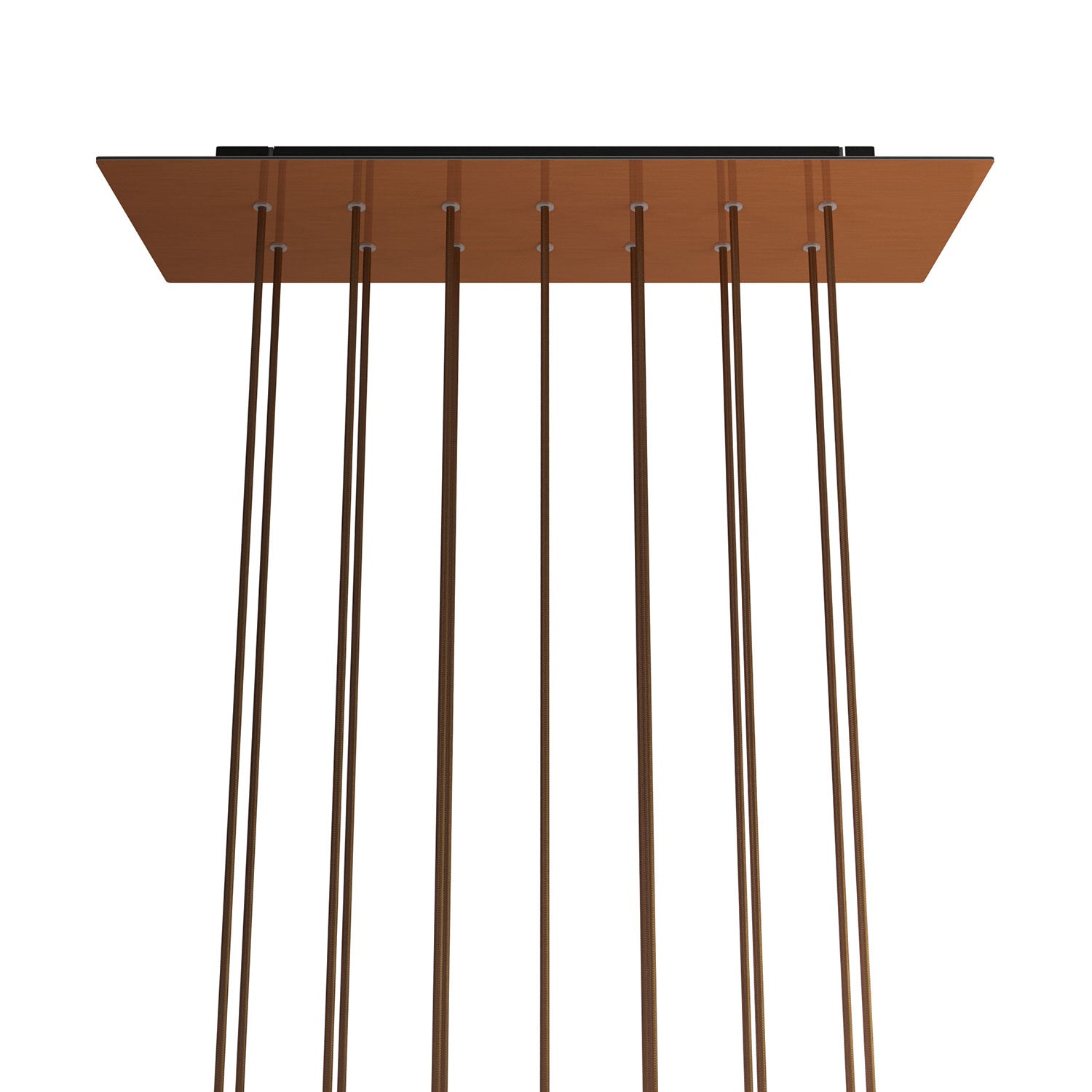 Rosone XXL Rose-One rettangolare a 14 fori e 6 fori laterali, dimensioni 675 x 225 mm - Dibond Rame satinato Nero