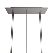 Rosone XXL Rose-One rettangolare a 6 fori e 6 fori laterali, dimensioni 675 x 225 mm - Dibond Acciaio satinato Bianco