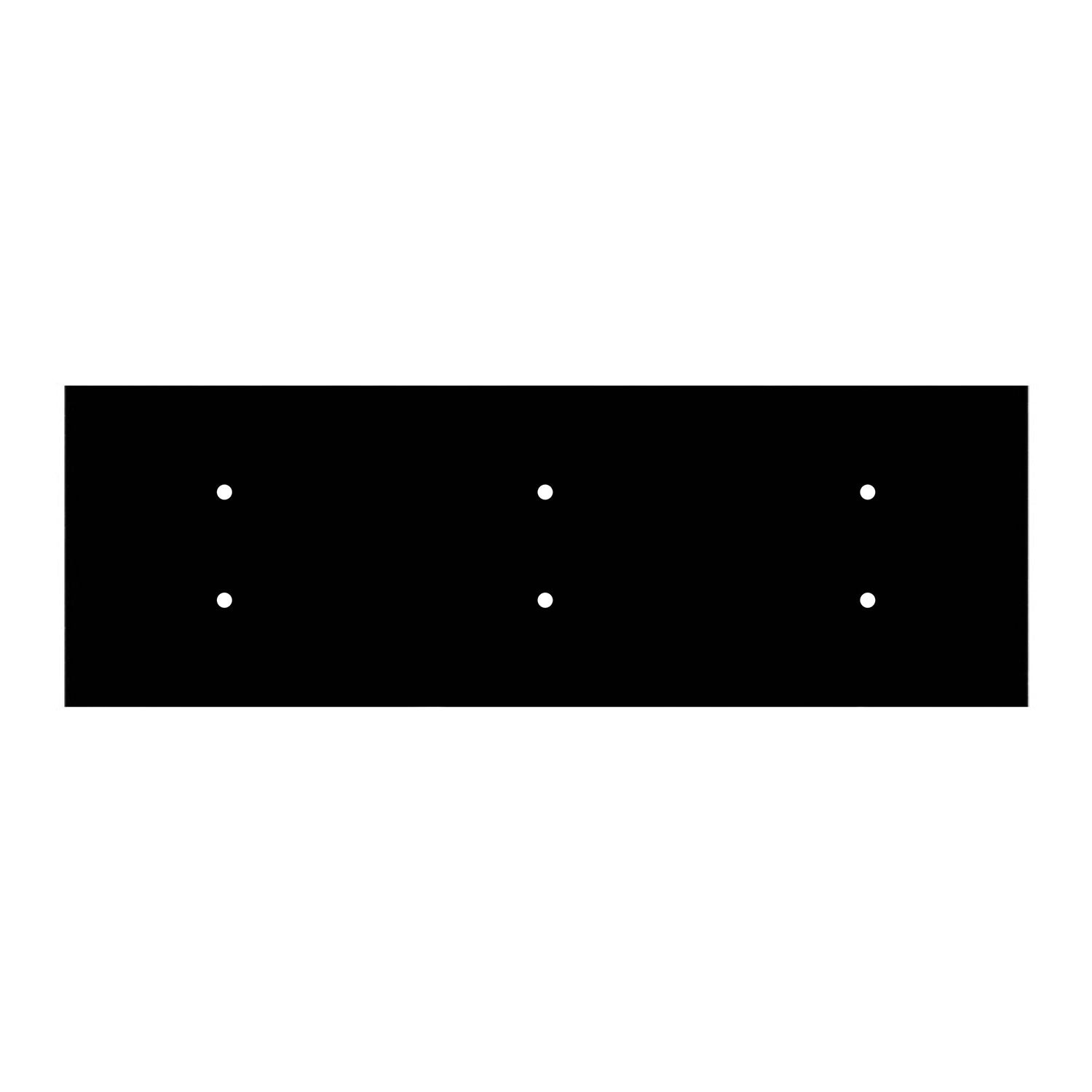 Rosone XXL Rose-One rettangolare a 6 fori e 6 fori laterali, dimensioni 675 x 225 mm - Dibond Nero opaco Bianco