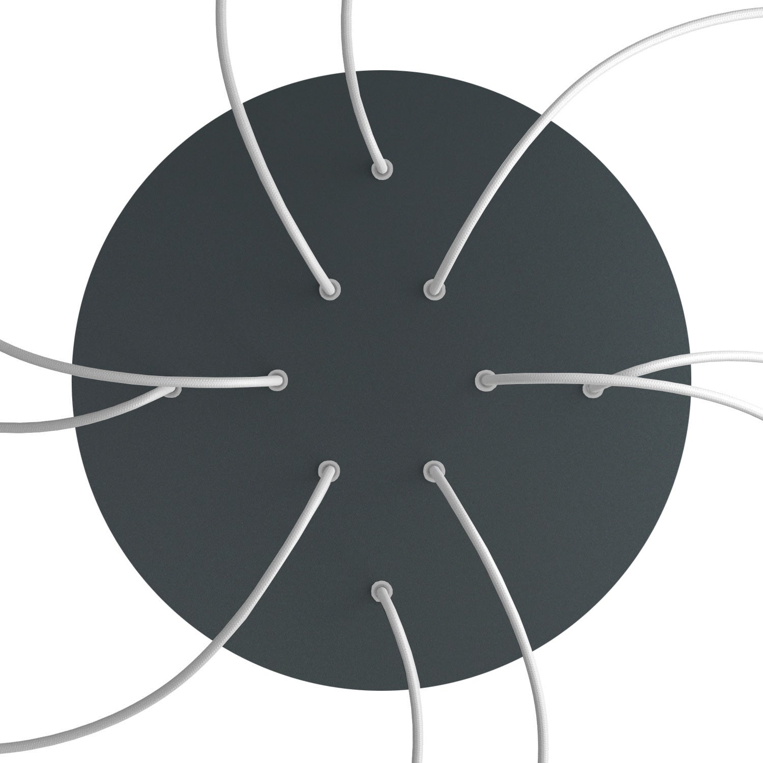 Rosone XXL Rose - One rotondo, diametro 400 mm con 10 fori e 4 fori laterali - Antracite - Creative Cables