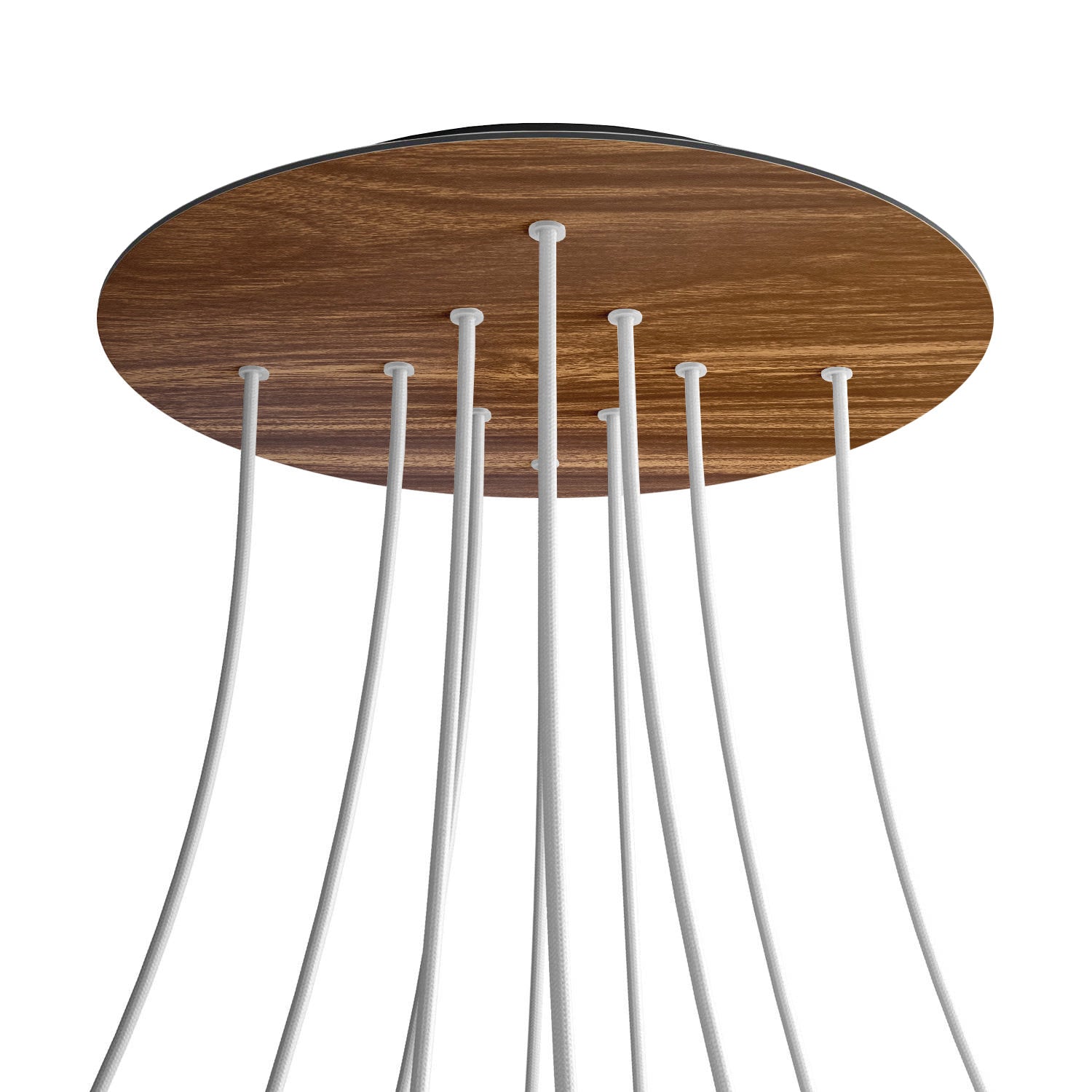 Rosone XXL Rose-One rotondo, diametro 400 mm con 10 fori e 4 fori laterali - Legno Nero