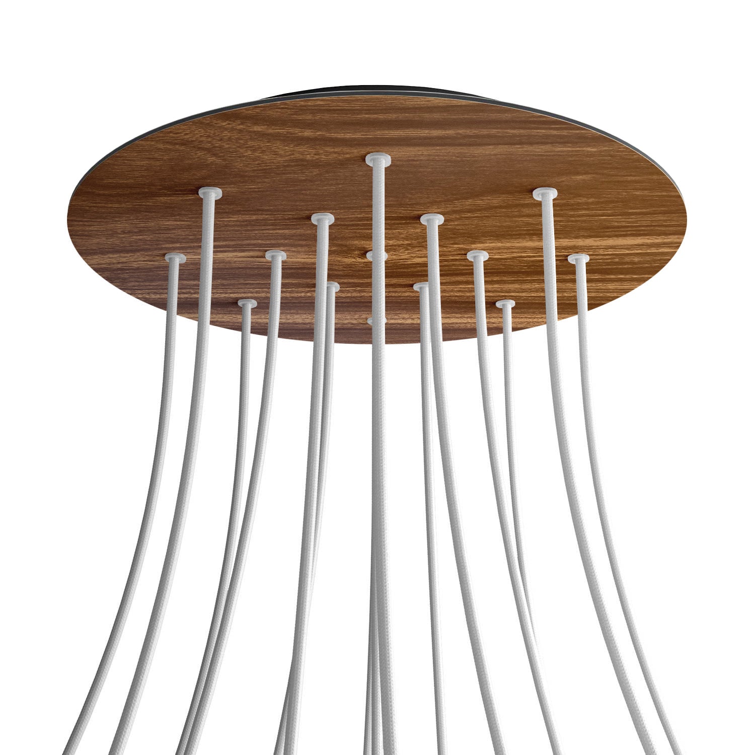 Rosone XXL Rose-One rotondo, diametro 400 mm con 15 fori e 4 fori laterali - Legno Nero