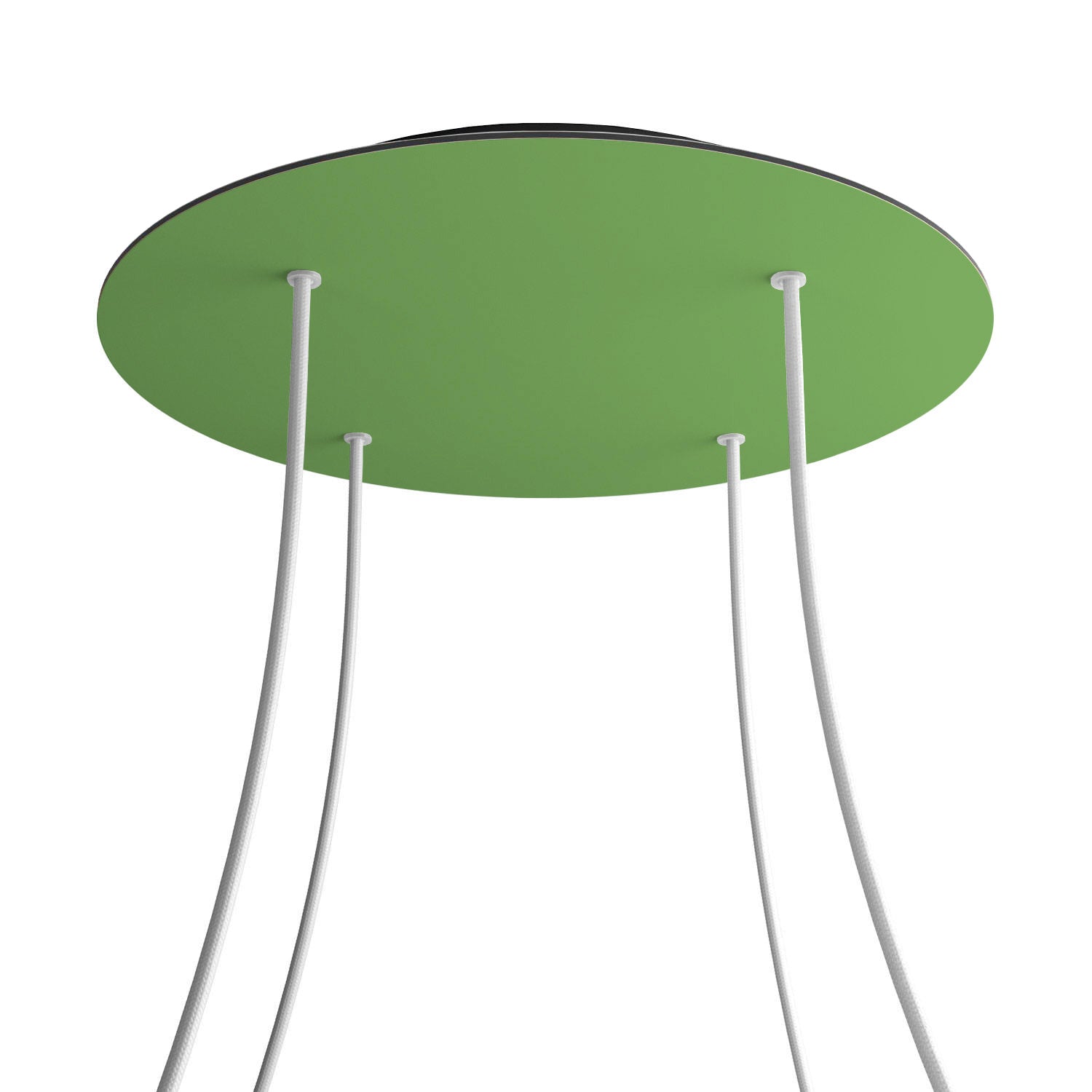 Rosone XXL Rose-One rotondo, diametro 400 mm con 4 fori e 4 fori laterali - Verde prato Nero