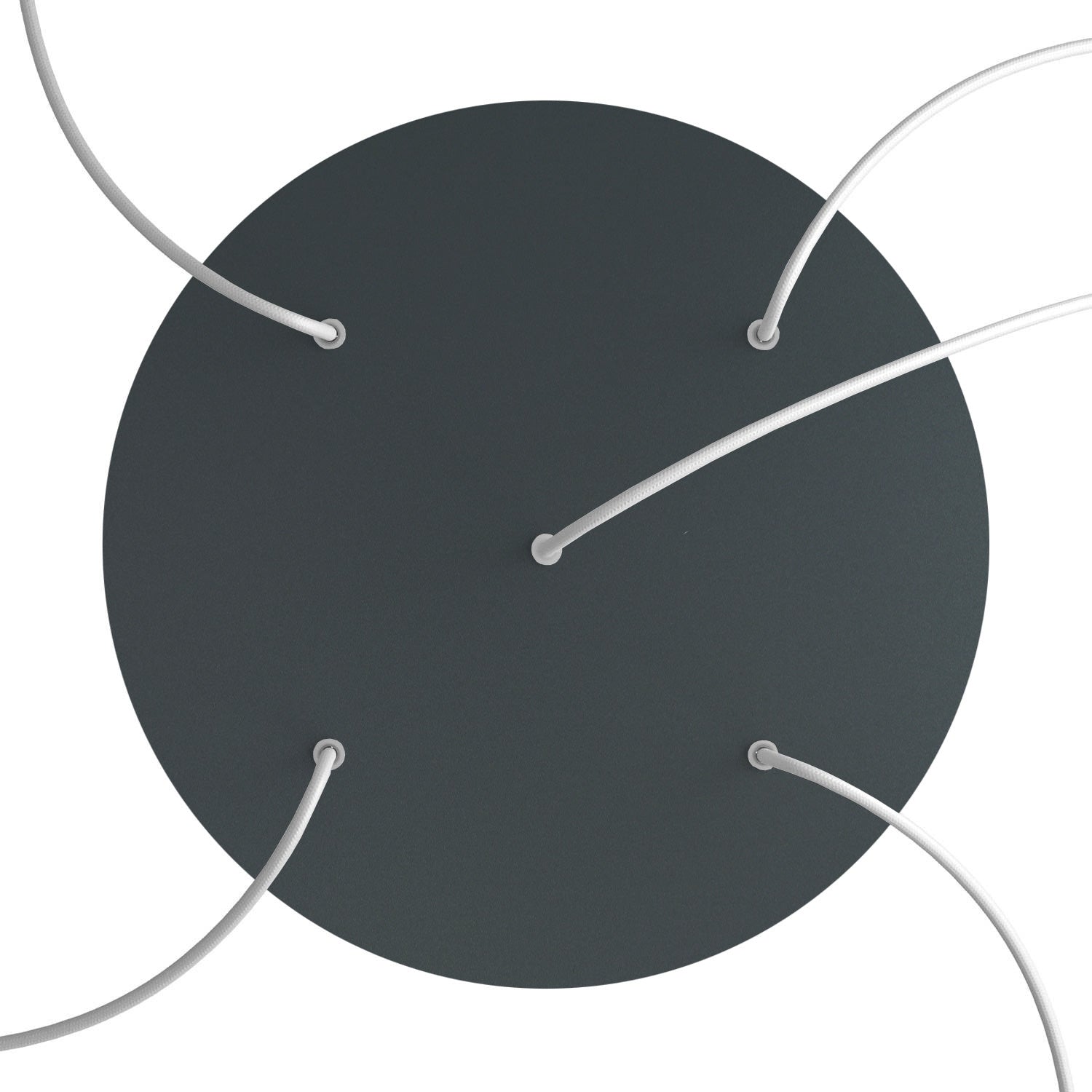 Rosone XXL Rose - One rotondo, diametro 400 mm con 5 fori e 4 fori laterali - Antracite - Creative Cables