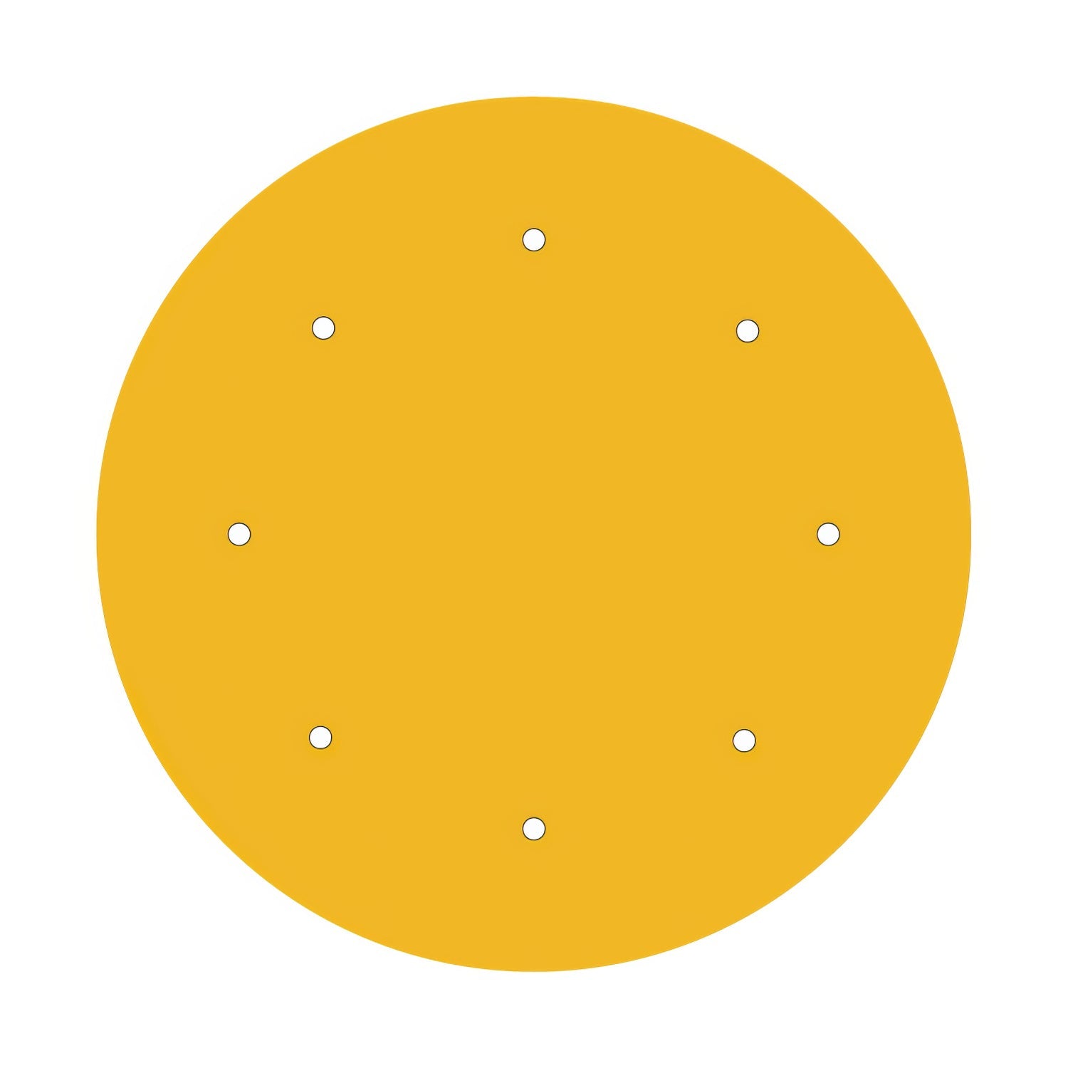 Rosone XXL Rose-One rotondo, diametro 400 mm con 8 fori e 4 fori laterali - Mostarda Bianco