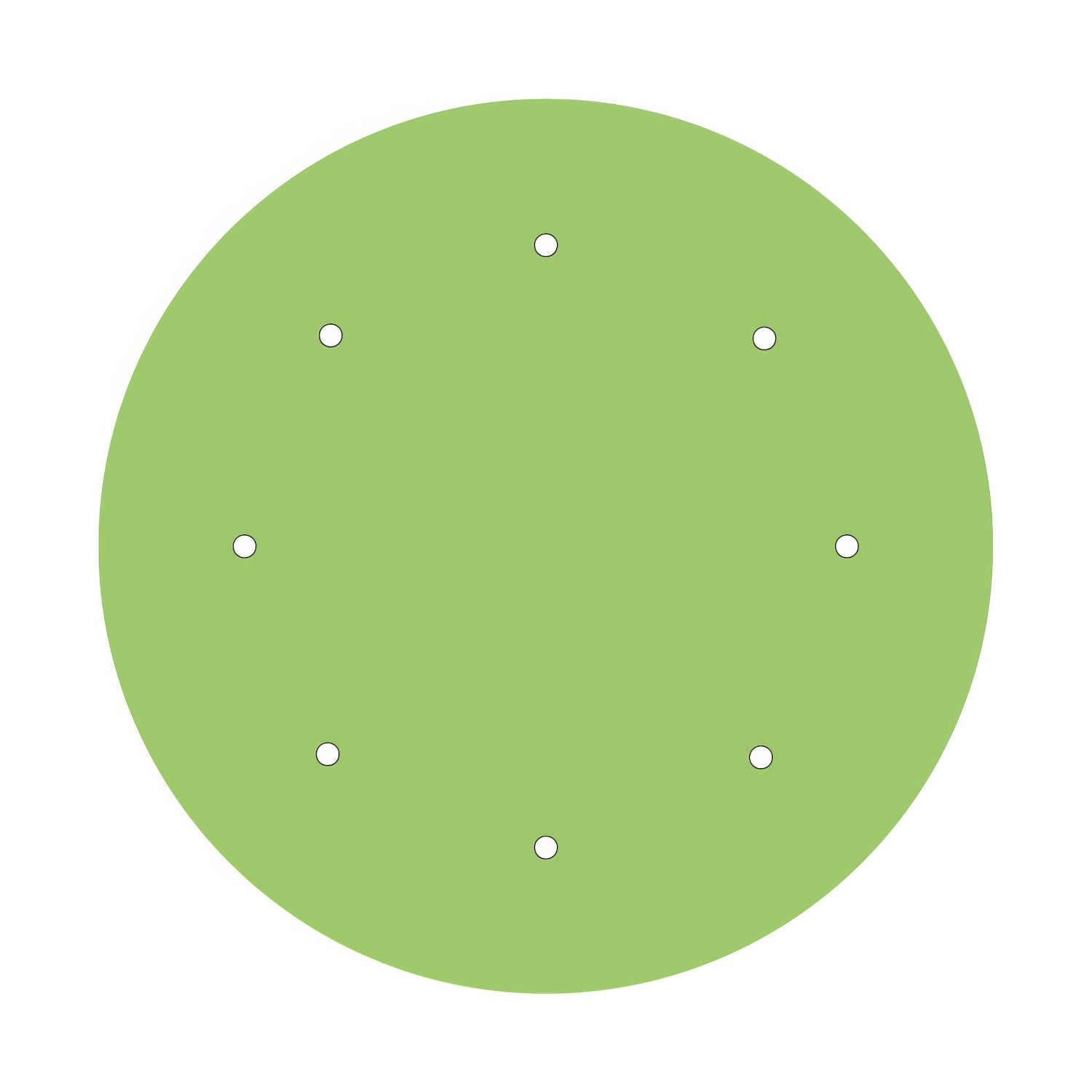 Rosone XXL Rose-One rotondo, diametro 400 mm con 8 fori e 4 fori laterali - Verde prato Bianco