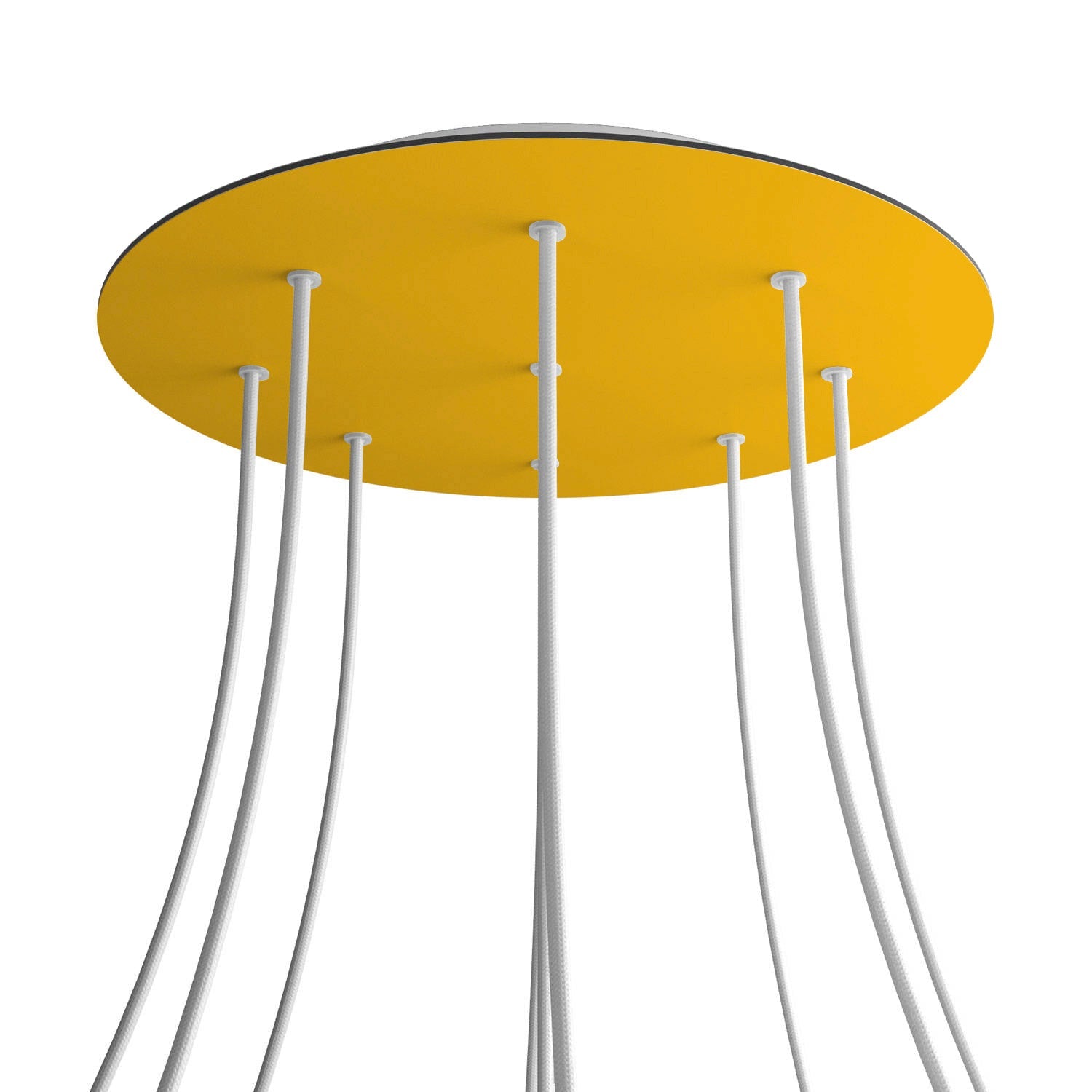 Rosone XXL Rose - One rotondo, diametro 400 mm con 9 fori e 4 fori laterali - Mostarda - Creative Cables