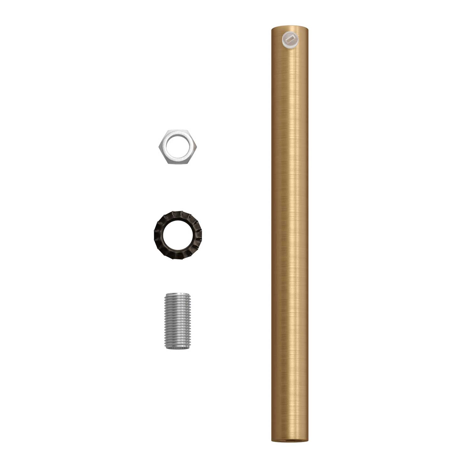 Serracavo cilindrico in metallo lunghezza 15 cm completo di tige, dado e rondella - Bronzo satinato