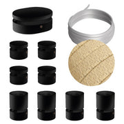 Sistema Filé Symmetric Kit - con cavo CN06 di 5 m per catenaria e 9 componenti in legno verniciato nero per interni