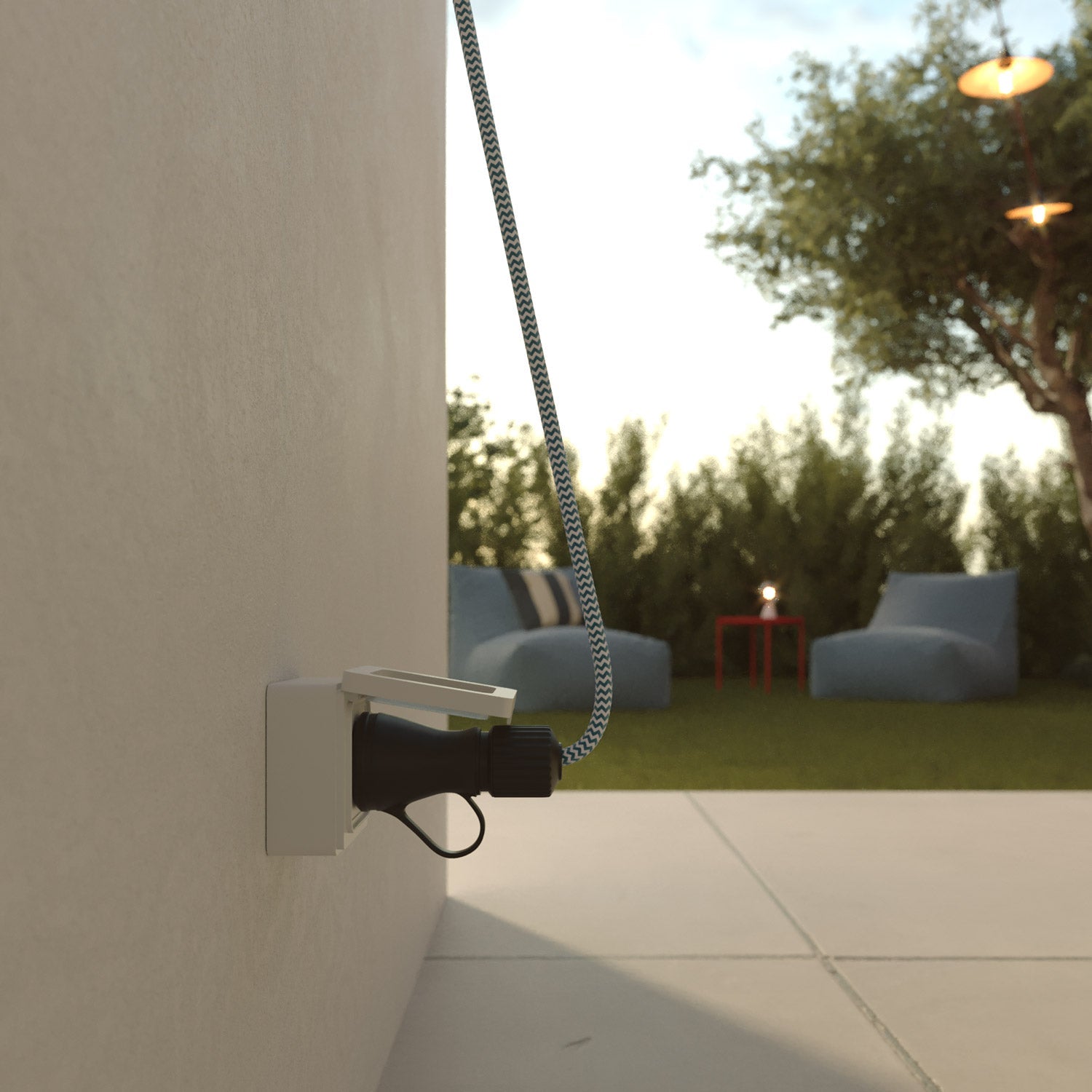 Spina Schuko Nera 16A 250V IP44 per esterno - Compatibile Sistema Modulair - Nero