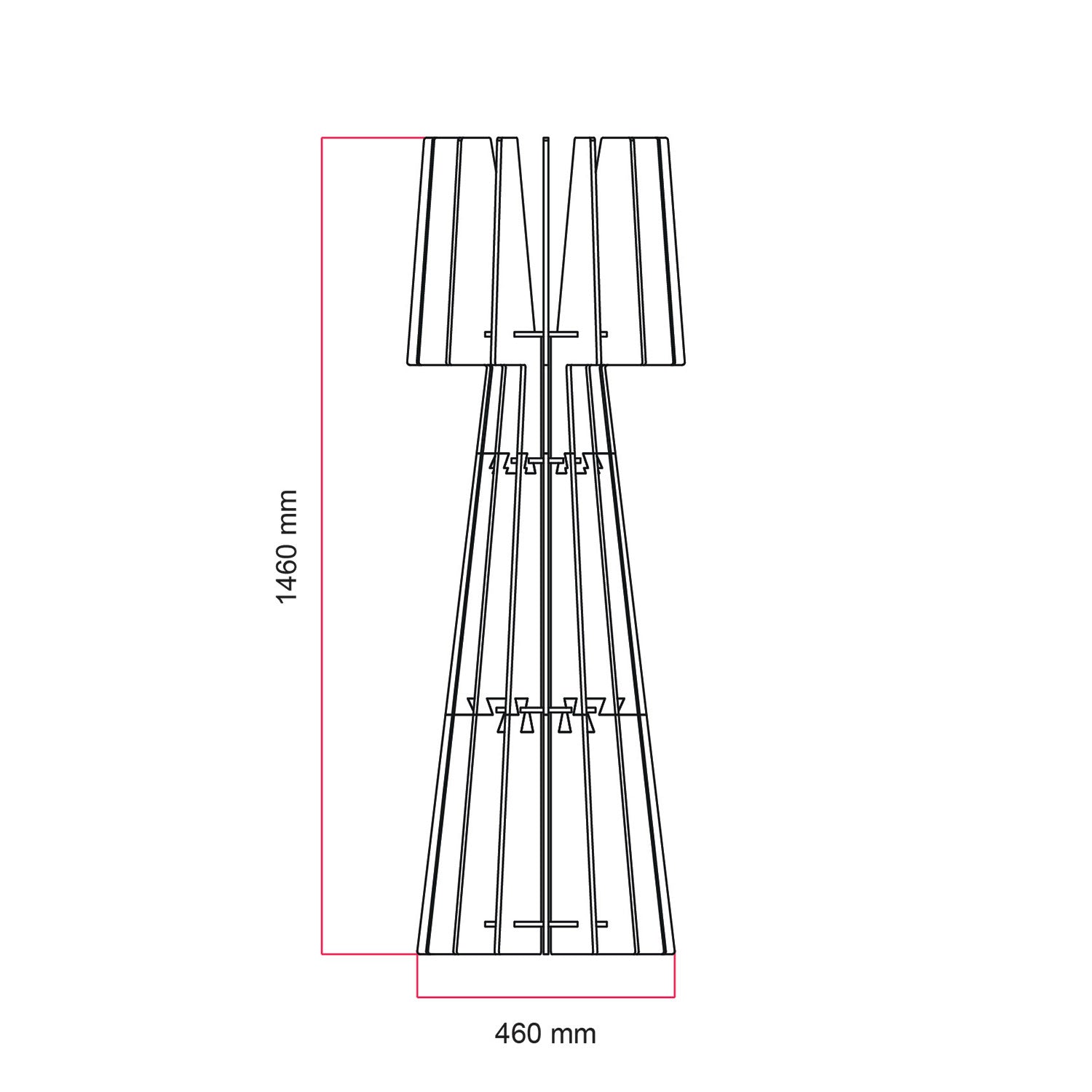 Struttura per lampada da terra SHHINE in materiale fonoassorbente - Nero melange